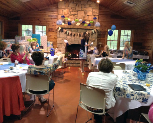 Bridal shower inside Birch Hill Cabin