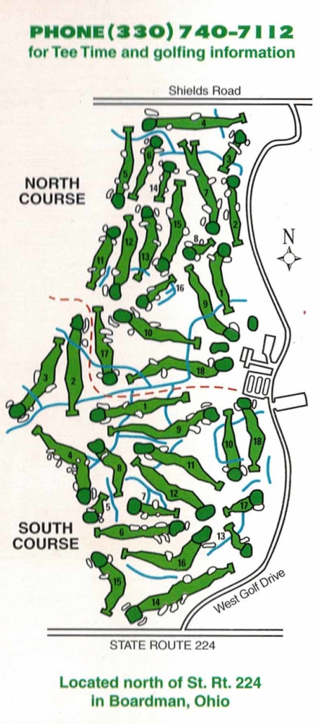 Map of Mill Creek Golf Course