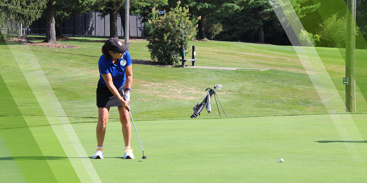 Par 3 Golf Course Page Header showing a female golfer participating in a golf league at the Par 3 Golf Course