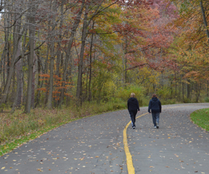 Visitors on the East Golf Hike & Bike Trail in Mill Creek MetroParks