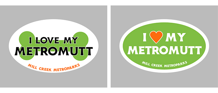 Mill Creek MetroParks MetroMutts Recreation Club Window Clings for members