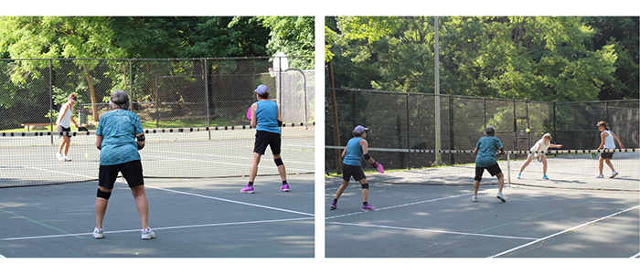 Images of women playing pickleball at Yellow Creek Park located in Struthers, OH, Mill Creek Metroparks
