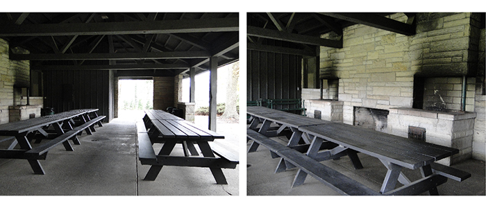 Scholl Pavilion located in Mill Creek MetroParks interior photographs