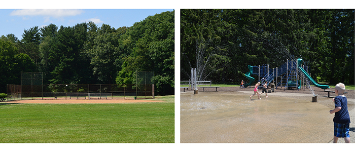 Scholl Recreation Area baseball and spray basin photographs
