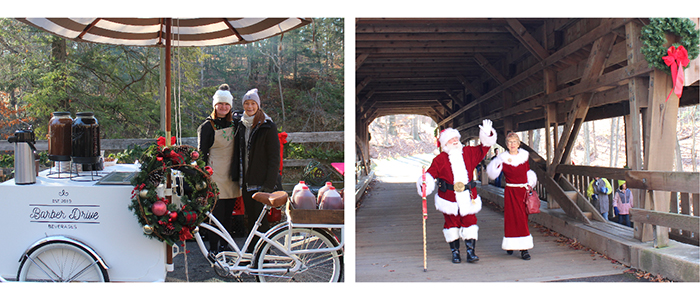 Phots from Christmas at the Mill held at Lanterman's Mill in Mill Creek MetroParks-Vendors and Santa and Mrs. Claus