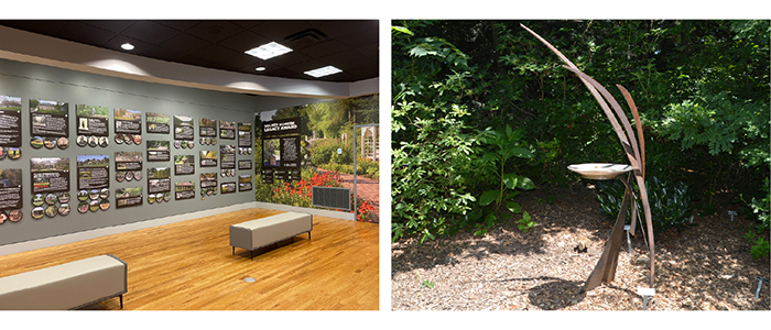 Images of Melnick Museum and the Outdoor Gallery located at Fellows Riverside Gardens in Mill Creek MetroParks-Youngstown, OH