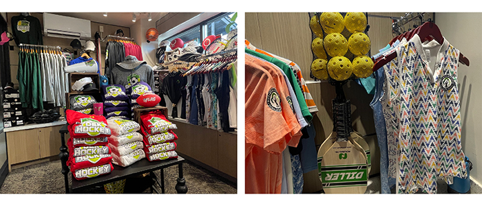 Wick Recreation Center team shop This photo depicts merchandise available for purchase in the Wick Recreation Area Gift Shop
