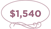 Down payment starting at $1,540 for the Timeless Story Wedding package