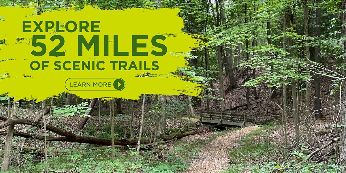 Explore 52 miles of scenic trails at Mill Creek MetroParks. Click to learn more.